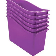 Purple Plastic Book Bin 6 Pack