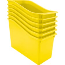 Yellow Plastic Book Bin 6 Pack