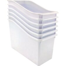 White Plastic Book Bin 6 Pack