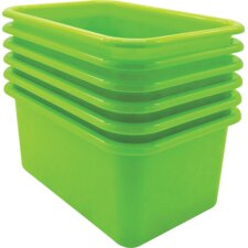 Lime Small Plastic Storage Bin 6 Pack