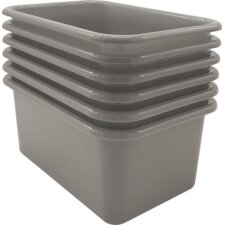 Gray Small Plastic Storage Bin 6 Pack Gray Small Plastic Storage Bin 6 Pack
