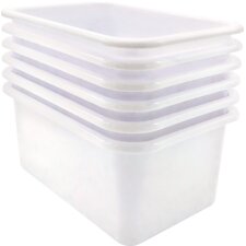 White Small Plastic Storage Bin 6 Pack White Small Plastic Storage Bin 6 Pack