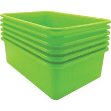 Lime Large Plastic Storage Bin 6 pack