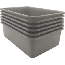 Gray Large Plastic Storage Bin 6 pack Gray Large Plastic Storage Bin 6 pack