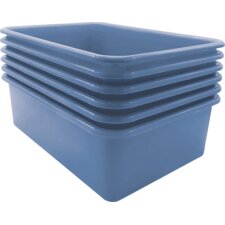 Slate Blue Large Storage Bin 6 Pack