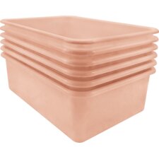 Blush Large Plastic Storage Bin 6 Pack Blush Large Plastic Storage Bin 6 Pack