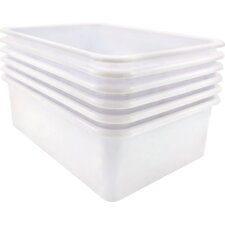 White Large Plastic Storage Bin 6 Pack White Large Plastic Storage Bin 6 Pack