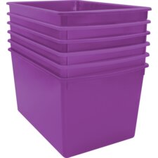 Purple Plastic Multi-Purpose Bin 6 Pack