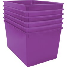Purple Plastic Multi-Purpose Bin 6 Pack Purple Plastic Multi-Purpose Bin 6 Pack