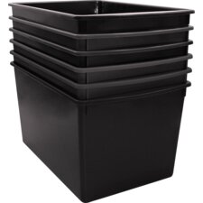 Black Plastic Multi-Purpse Bin 6 Pack