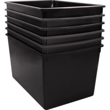 Black Plastic Multi-Purpose Bin 6 Pack Black Plastic Multi-Purpose Bin 6 Pack