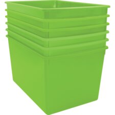 Lime Plastic Multi-Purpose Bin 6 Pack