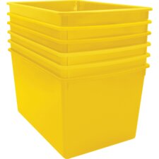 Yellow Plastic Multi-Purpose Bin 6 Pack Yellow Plastic Multi-Purpose Bin 6 Pack
