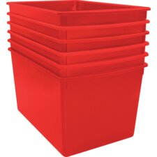 Red Plastic Multi-Purpose Bin 6 Pack