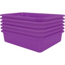 Purple Large Plastic Letter Tray 6 Pack