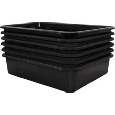 Black Large Plastic Letter Tray 6 Pack