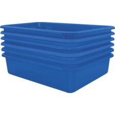 Blue Large Plastic Letter Tray 6 Pack