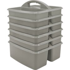 Gray Plastic Storage Caddy 6 Pack Gray Plastic Storage Caddy 6 Pack