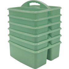 Eucalyptus Green Plastic Storage Caddy 6 Pack Eucalyptus Green Plastic Storage Caddy 6 Pack