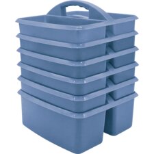 Slate Blue Plastic Storage Caddy 6 Pack Slate Blue Plastic Storage Caddy 6 Pack