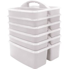 White Plastic Storage Caddy 6 Pack White Plastic Storage Caddy 6 Pack