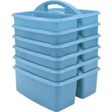 Light Blue Plastic Storage Caddy 6 Pack Light Blue Plastic Storage Caddy 6 Pack