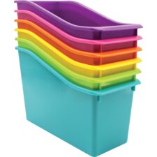 Brights Plastic Book Bins Set of 6