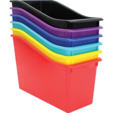 Bold Colors Plastic Book Bins Set of 6