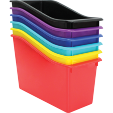 Bold Colors Plastic Book Bins Set of 6