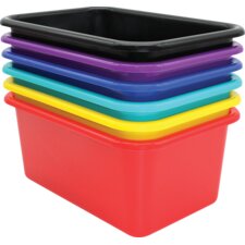 Bold Colors Small Plastic Storage Bins Set of 6