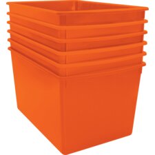 Orange Plastic Multi-Purpose Bin 6-pack