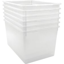 Clear Plastic Multi-Purpose Bin 6 Pack Clear Plastic Multi-Purpose Bin 6 Pack