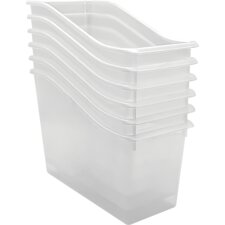 Clear Plastic Book Bin 6 Pack