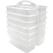 Clear Plastic Storage Caddy 6 Pack