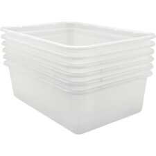 Clear Large Plastic Storage bin 6 Pack