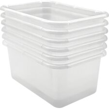 Clear Small Plastic Storage Bin 6 Pack