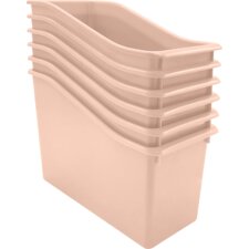 Blush Plastic Book Bin 6-Pack