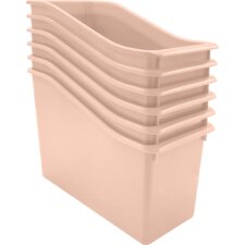 Blush Plastic Book Bin 6-Pack Blush Plastic Book Bin 6-Pack