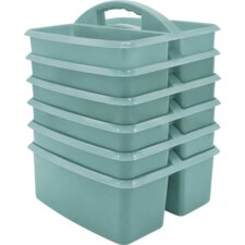 Calming Blue Plastic Storage Caddy 6-Pack