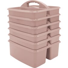 Light Mauve Plastic Storage Caddy 6-Pack
