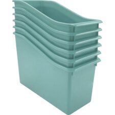 Calming Blue Plastic Book Bin 6-Pack Calming Blue Plastic Book Bin 6-Pack