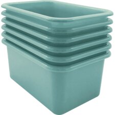 Calming Blue Small Plastic Storage Bin 6-Pack Calming Blue Small Plastic Storage Bin 6-Pack