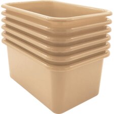 Light Brown Small Plastic Storage Bin 6-pack Light Brown Small Plastic Storage Bin 6-pack