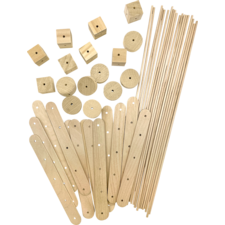 STEM Basics: Wood Construction Kit - 66 count