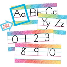 Colorful Scribble Alphabet Line Bulletin Board