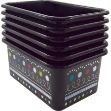 Chalkboard Brights Small Plastic Storage Bins 6-Pack