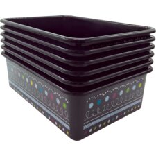 Chalkboard Brights Large Plastic Storage Bins 6-Pack