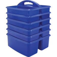 Blue Plastic Storage Caddies 6-Pack Blue Plastic Storage Caddies 6-Pack