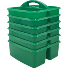 Green Plastic Storage Caddies 6-Pack Green Plastic Storage Caddies 6-Pack