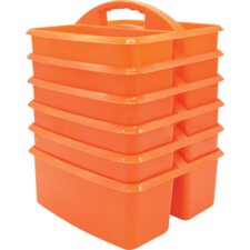 Orange Plastic Storage Caddies 6-Pack